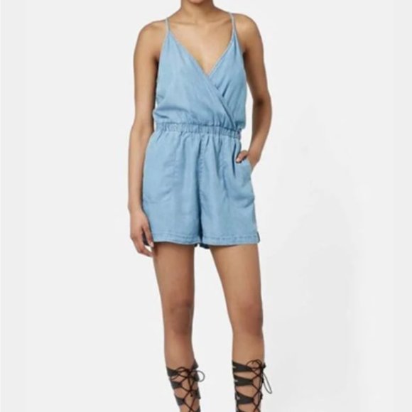 denim romper topshop